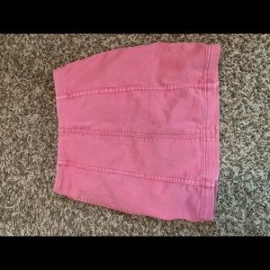 Free people pink denim skirt